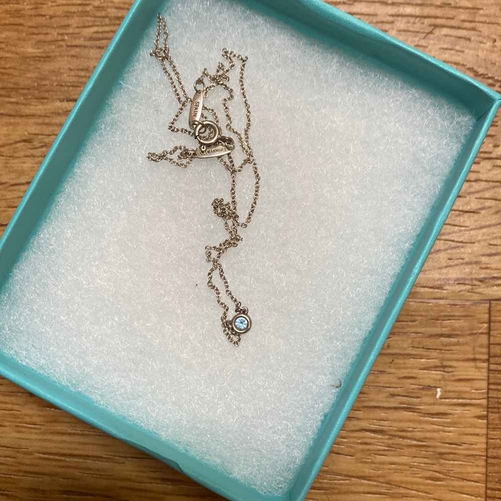 Tiffany color by the yard necklace - aquamarine stone